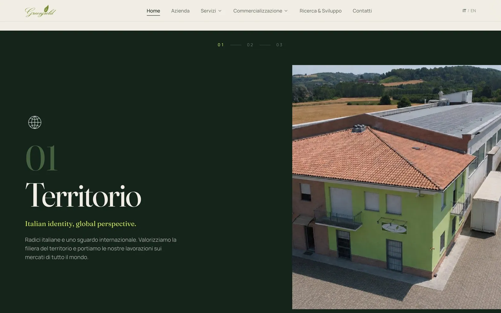 Greenfield Botanicals, una pagina del sito