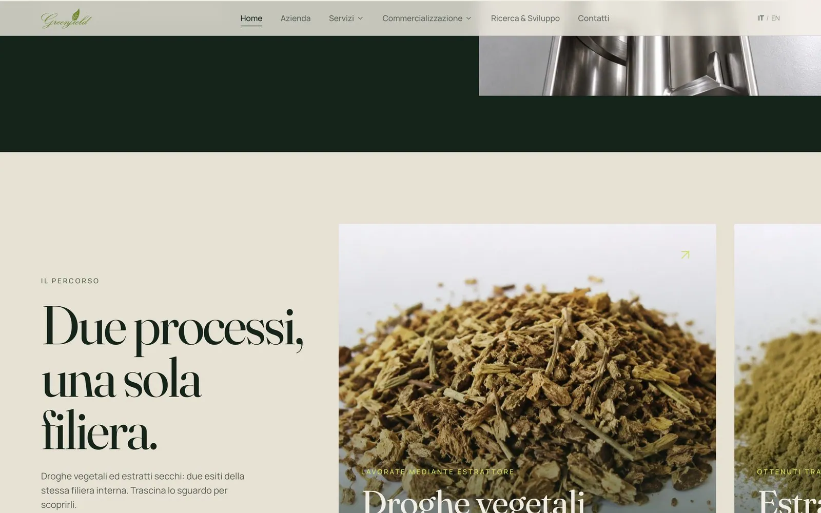 Greenfield Botanicals, una pagina del sito
