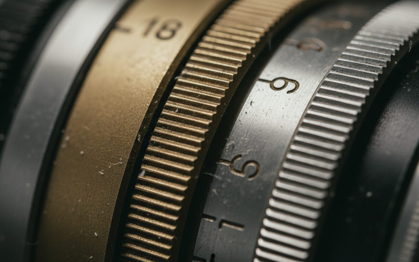Dettaglio macro delle ghiere di un obiettivo