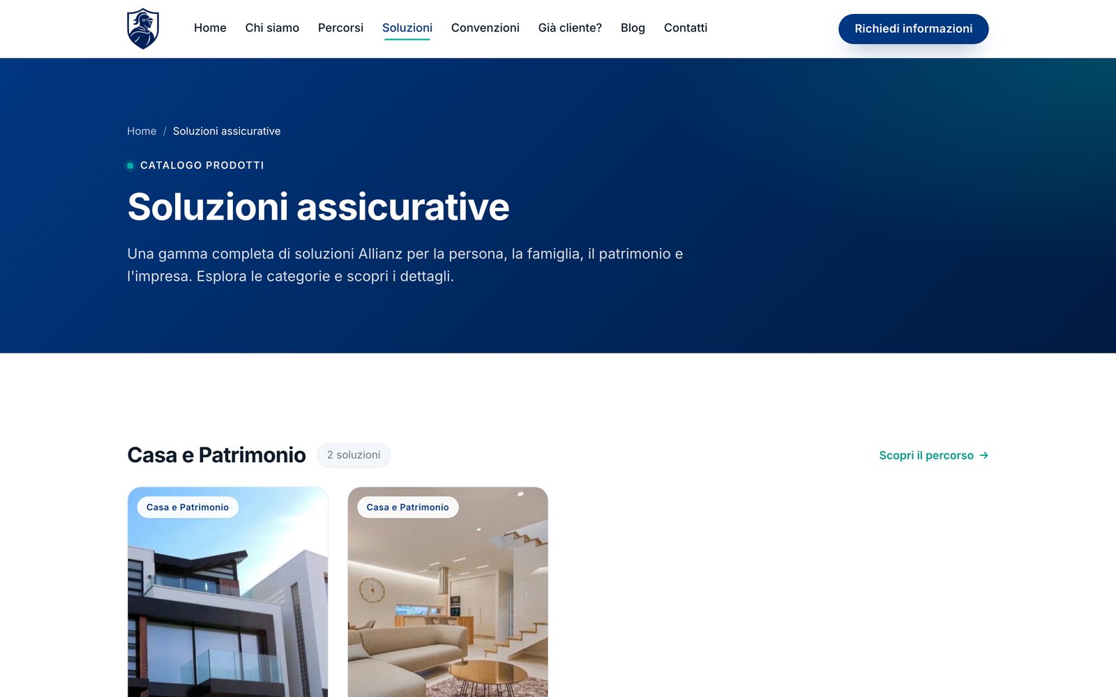 Agenzia Cav. Madonia, una pagina del sito