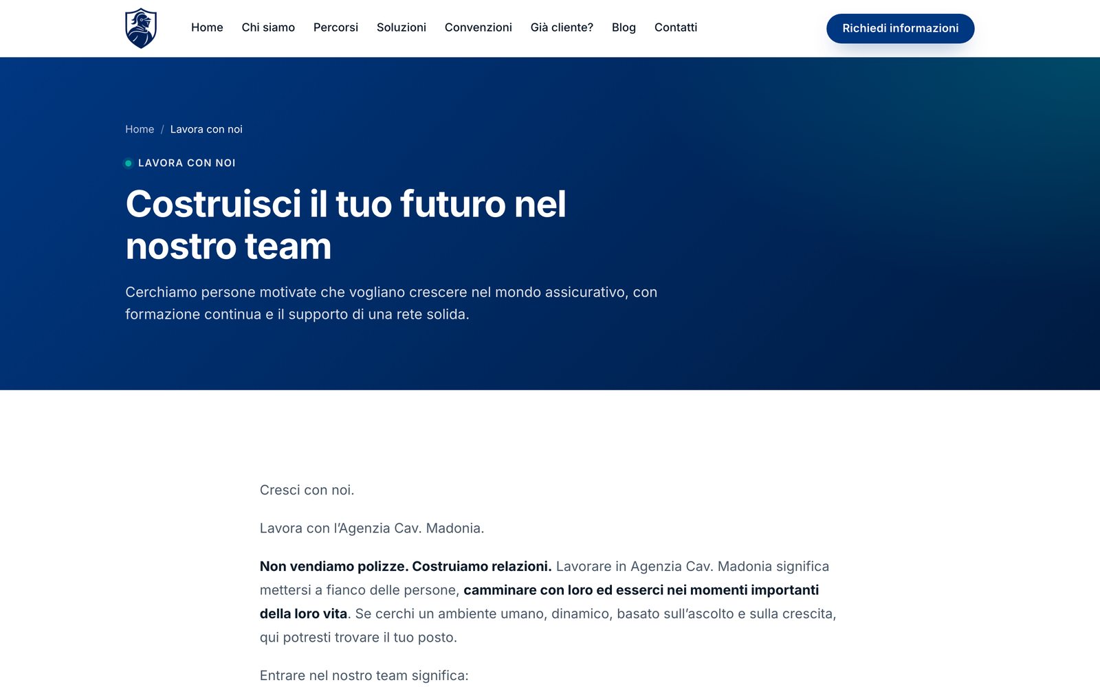 Agenzia Cav. Madonia, una pagina del sito online
