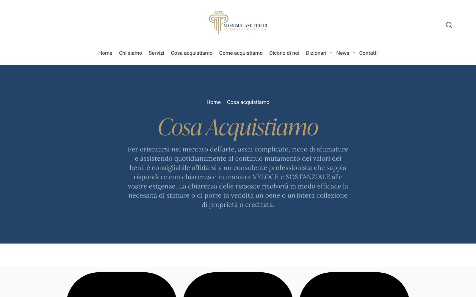 Antichità Fiorio, il progetto online