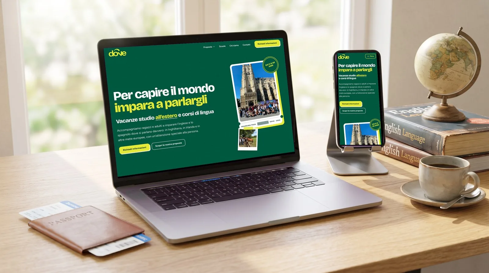 Associazione DOVE, il sito su computer e telefono