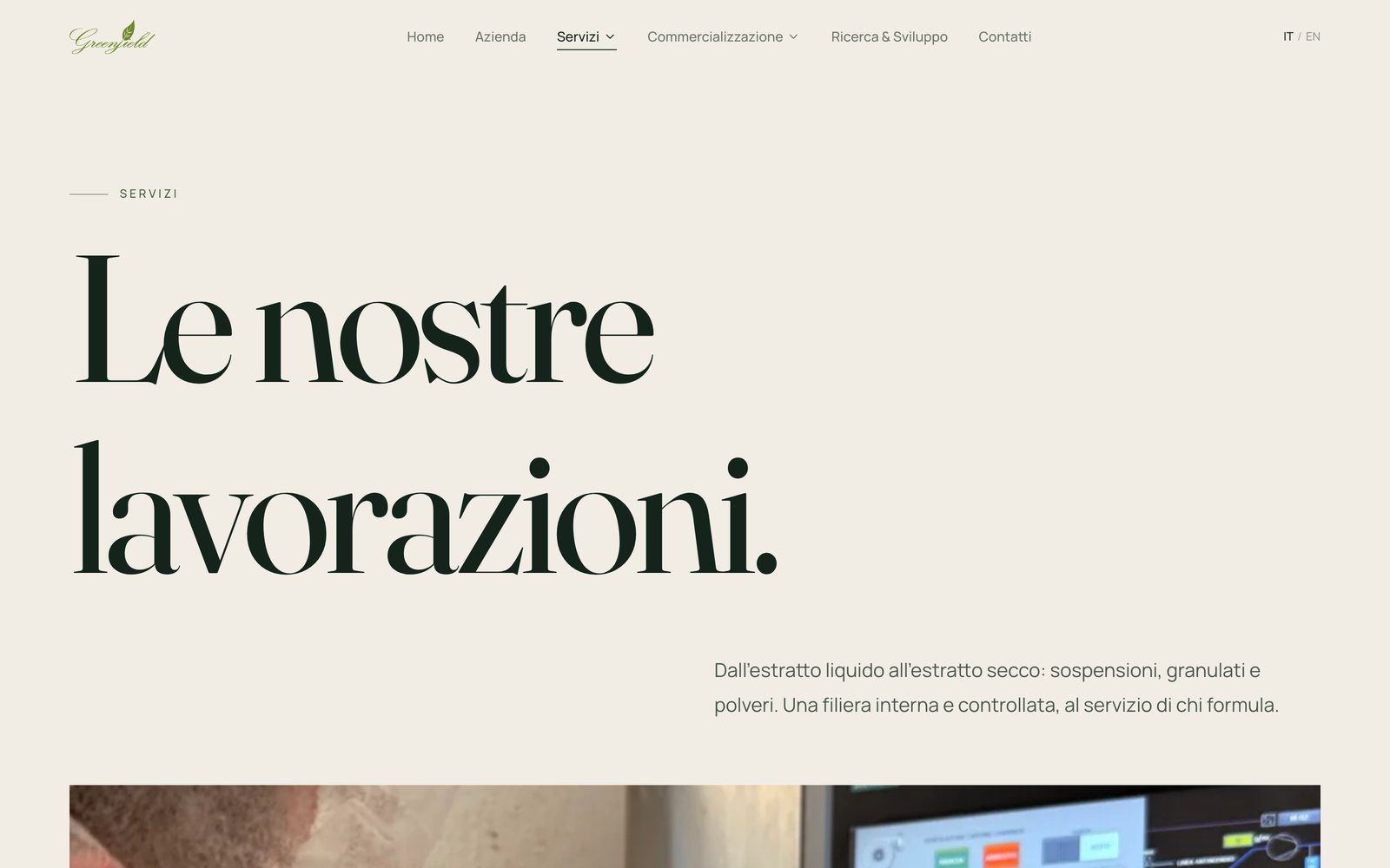 Greenfield Botanicals, una pagina del sito