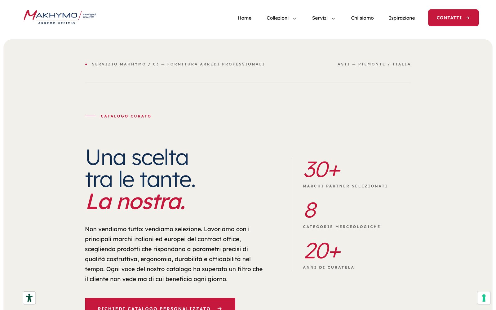 Makhymo Arredi, una pagina del sito online