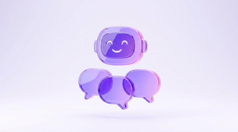 Chatbot / assistente AI, illustrazione