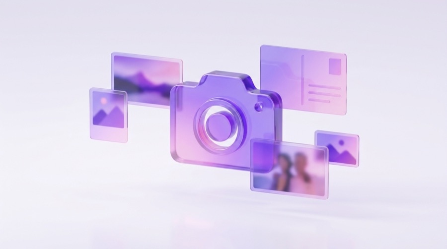 Foto e post, illustrazione