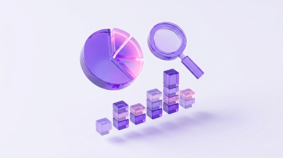 Analisi di mercato online approfondita, illustrazione
