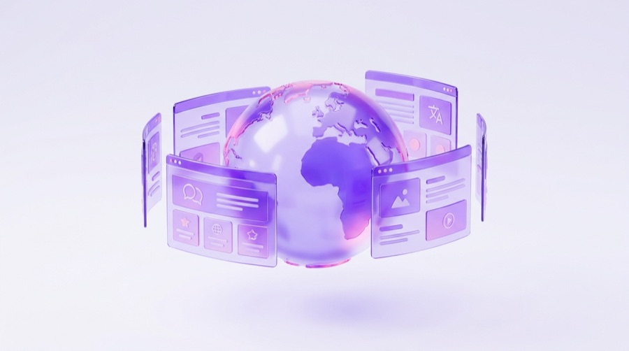 Sito vetrina multilingua, illustrazione