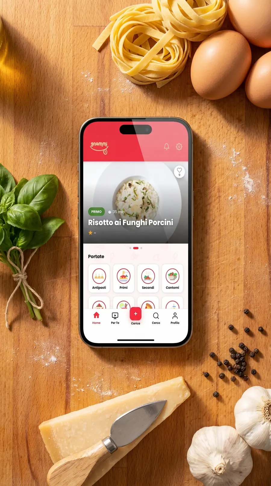 Gnammi: piattaforma social di ricette mobile-first, progetto Scia Digital Studio