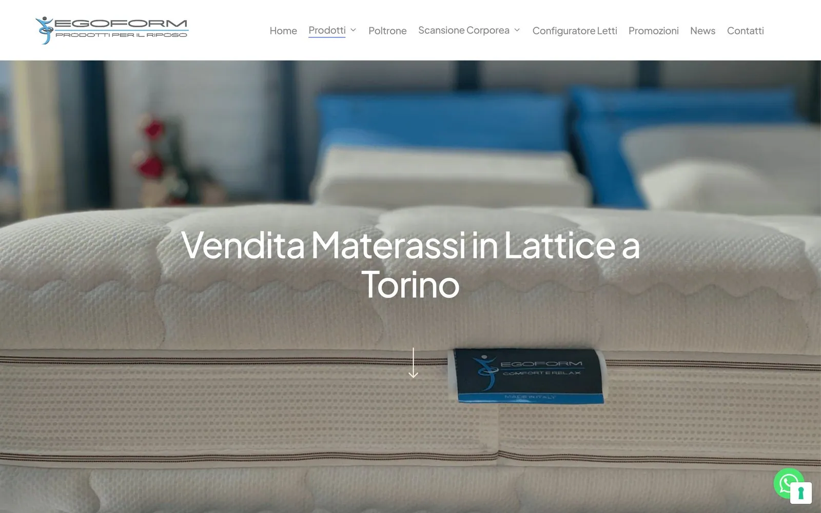 Egoform Poltrone, una pagina del sito online