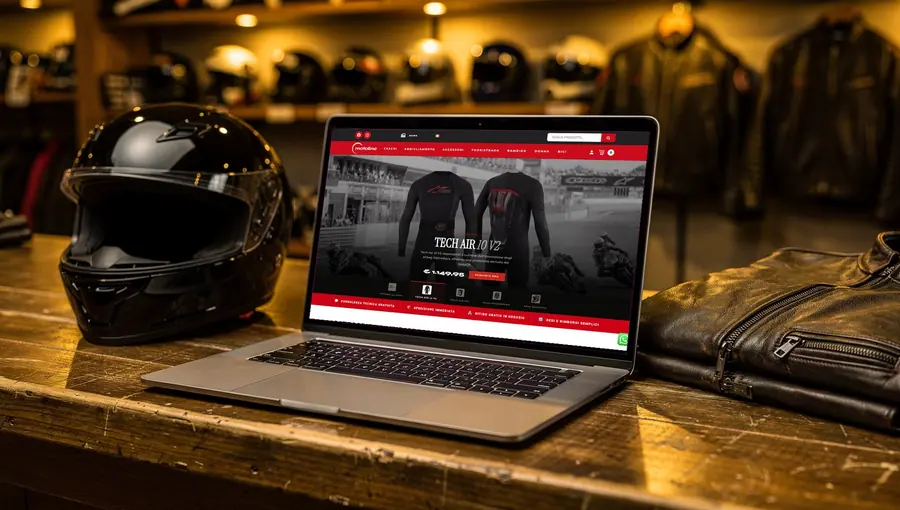 Motoline: e-commerce di caschi, abbigliamento e accessori moto a Torino, progetto Scia Digital Studio